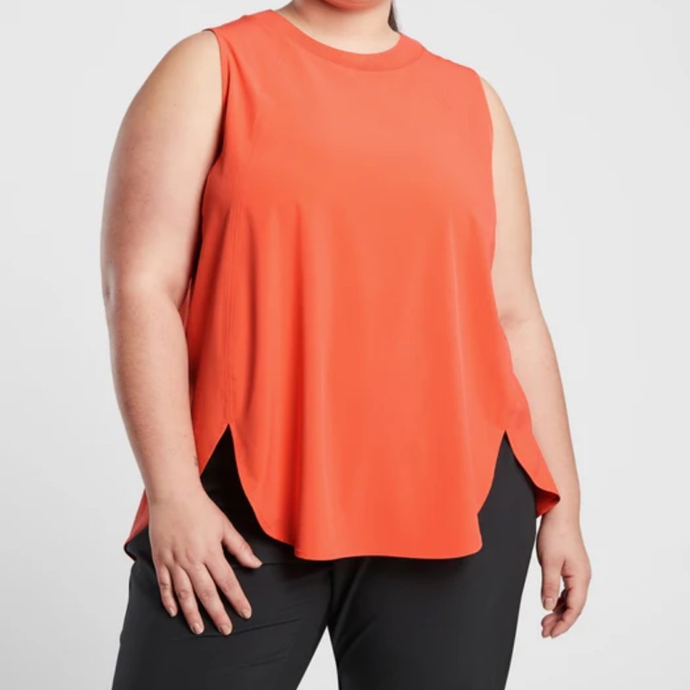 ATHLETA High Neck Long Tank Vibrant Orange Size 1X